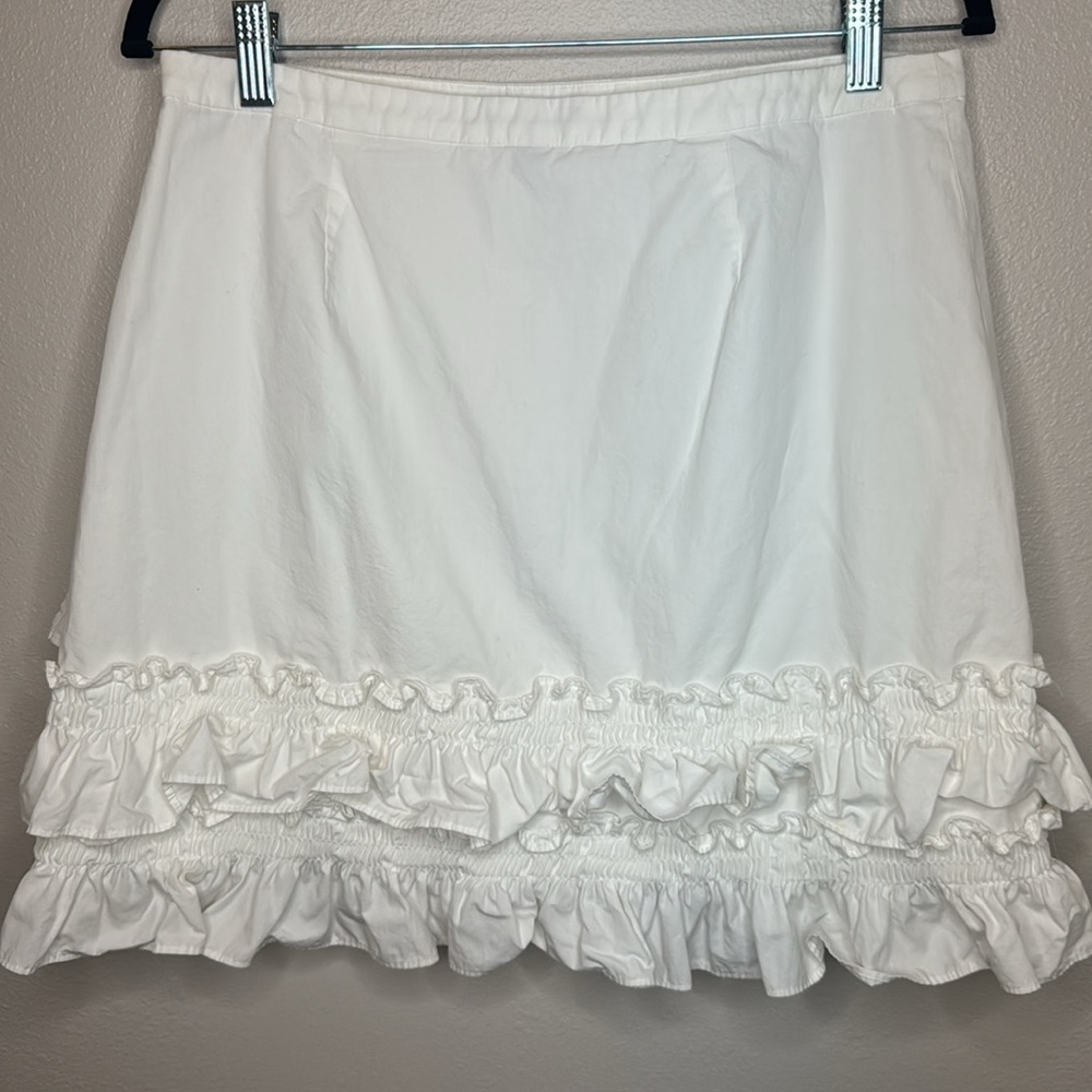 J. Crew‎ Ruffle Skirt in White Cotton-Poplin - size 8 - Picture 9 of 15